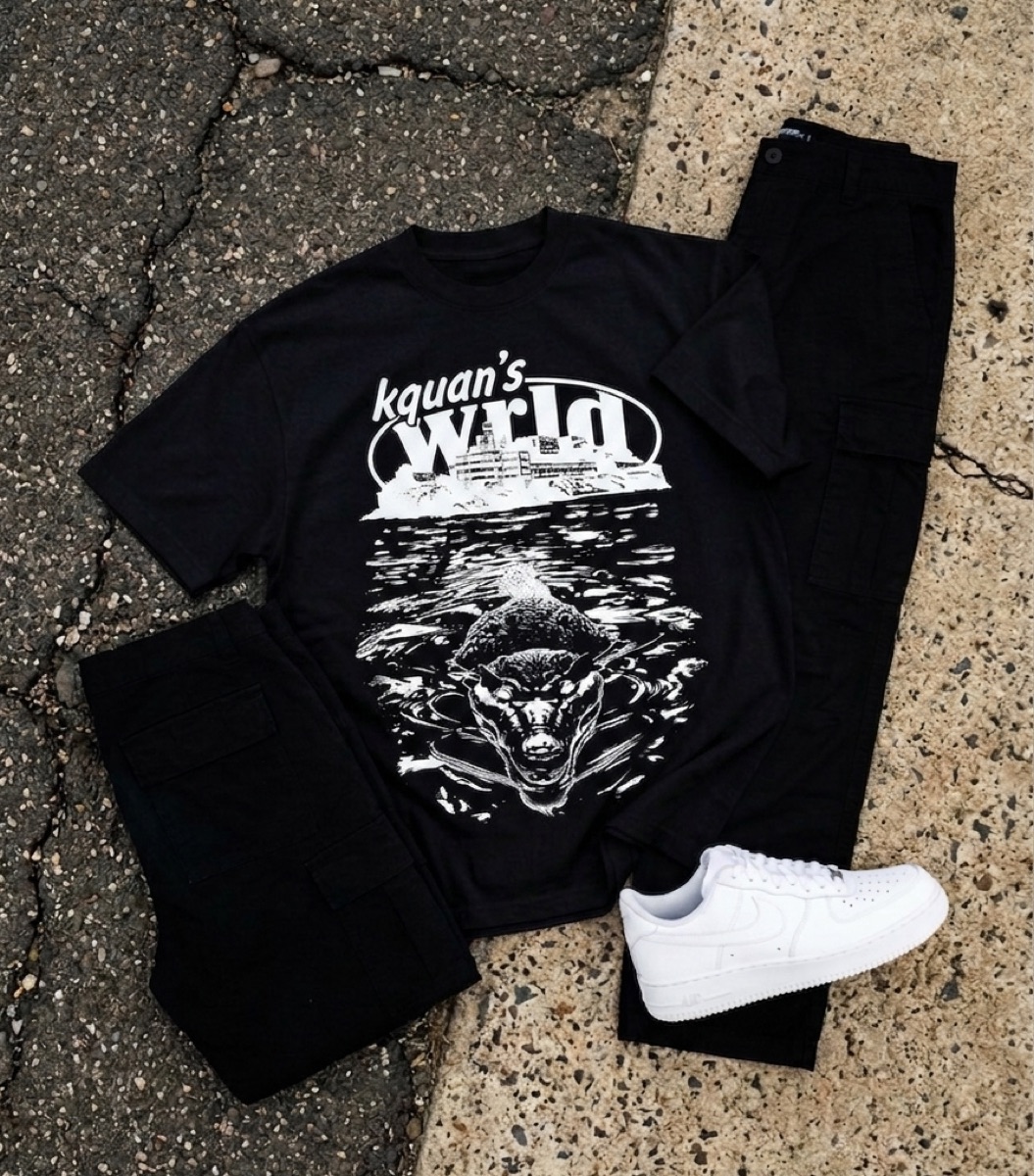 Kquan's Wrld Tee — Black